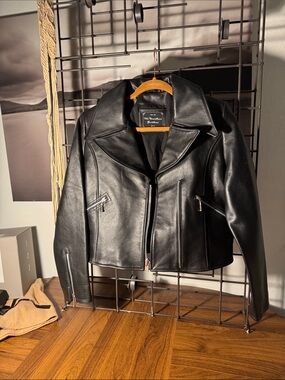 Classic Black Leather Moto Jacket